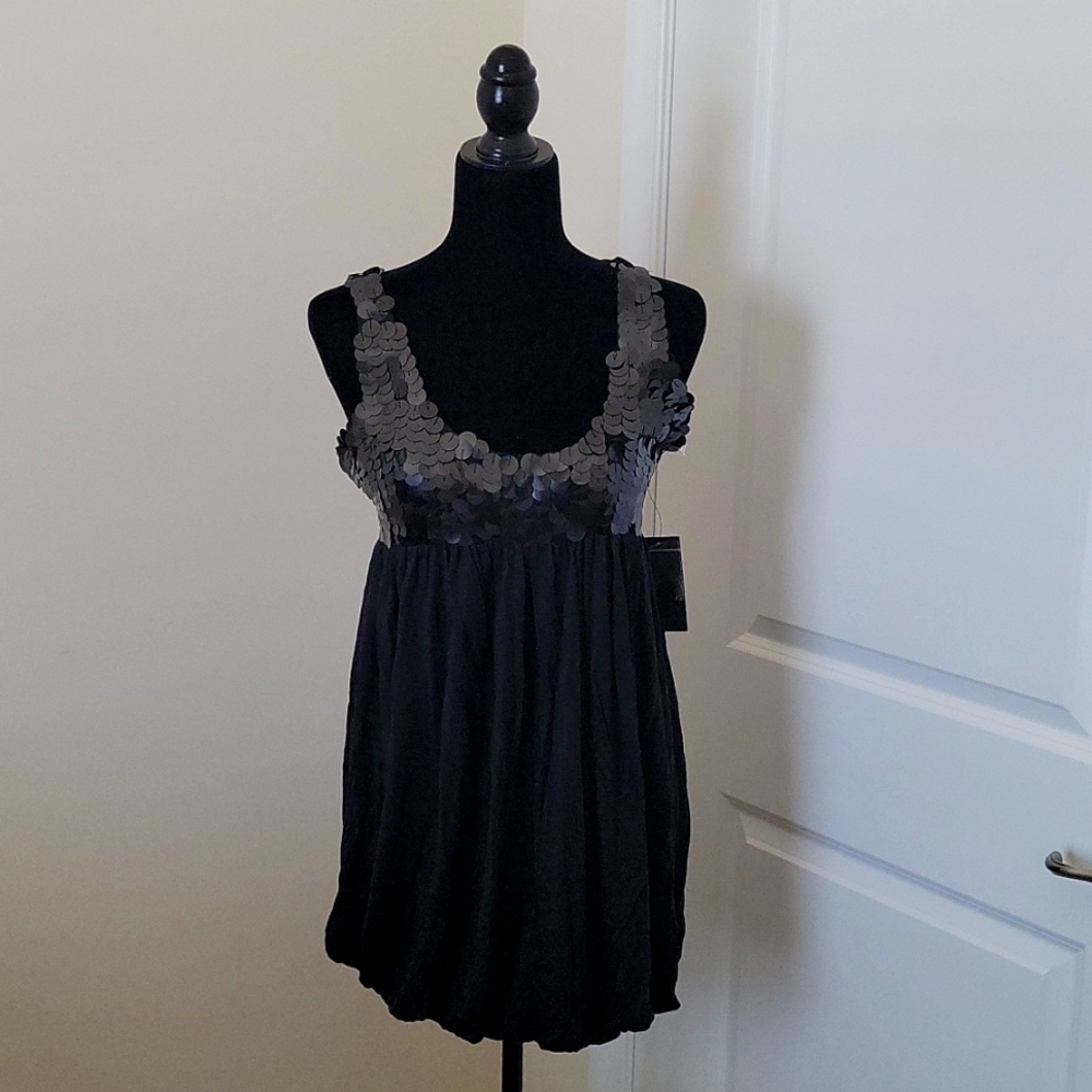 Women's Designer Black Sequin Dress